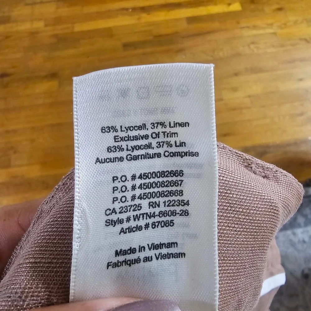Aritzia Babaton Wide Leg Trouser Linen Blend Women's Size 8